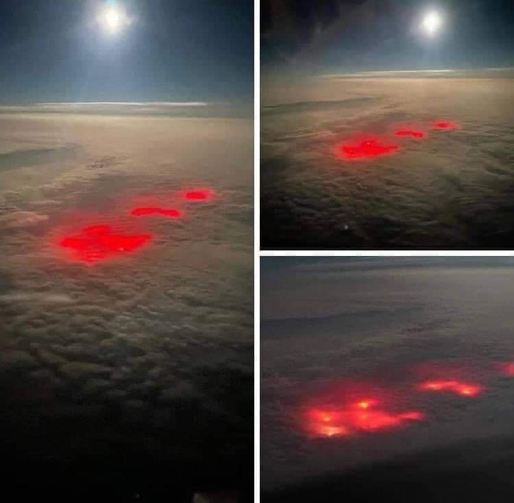 Cahay merah kelihatan misteri dari ruang udara.